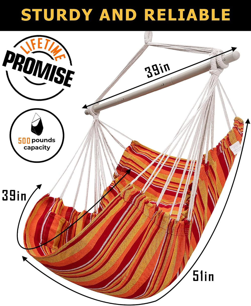 ADVOKAIR Hammock Chair Swing 500lbs Steel Bar Multi-Size Bedroom&Porch