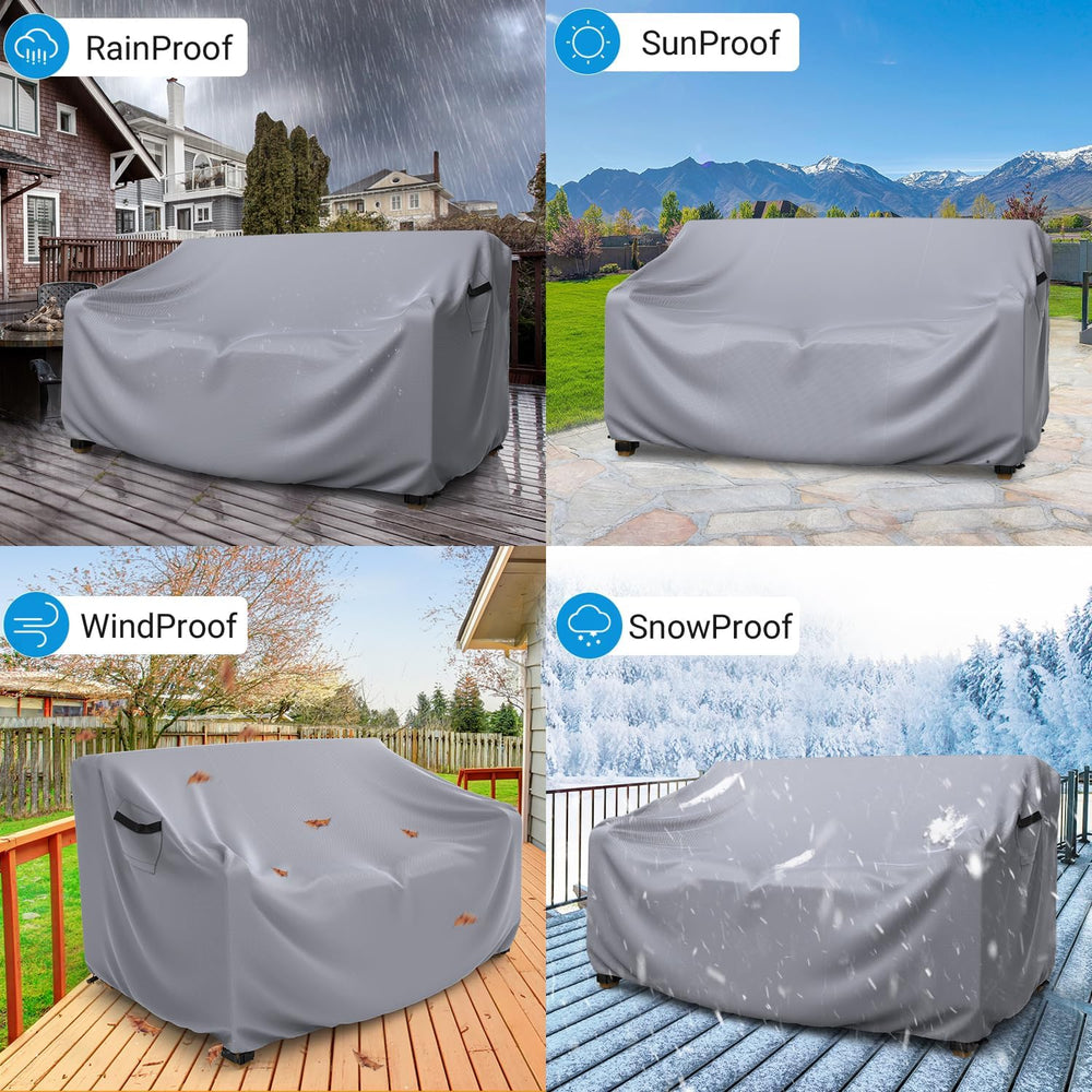 Mrrihand 3-Seater Outdoor Patio Sofa Cover Waterproof 78"W×42"D×32&...