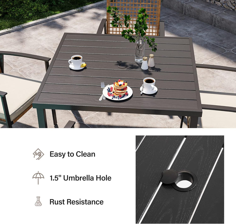 LAUSAINT HOME 5 Pieces Outdoor Patio Dining Set, Wicker Patio Furniture Set o...