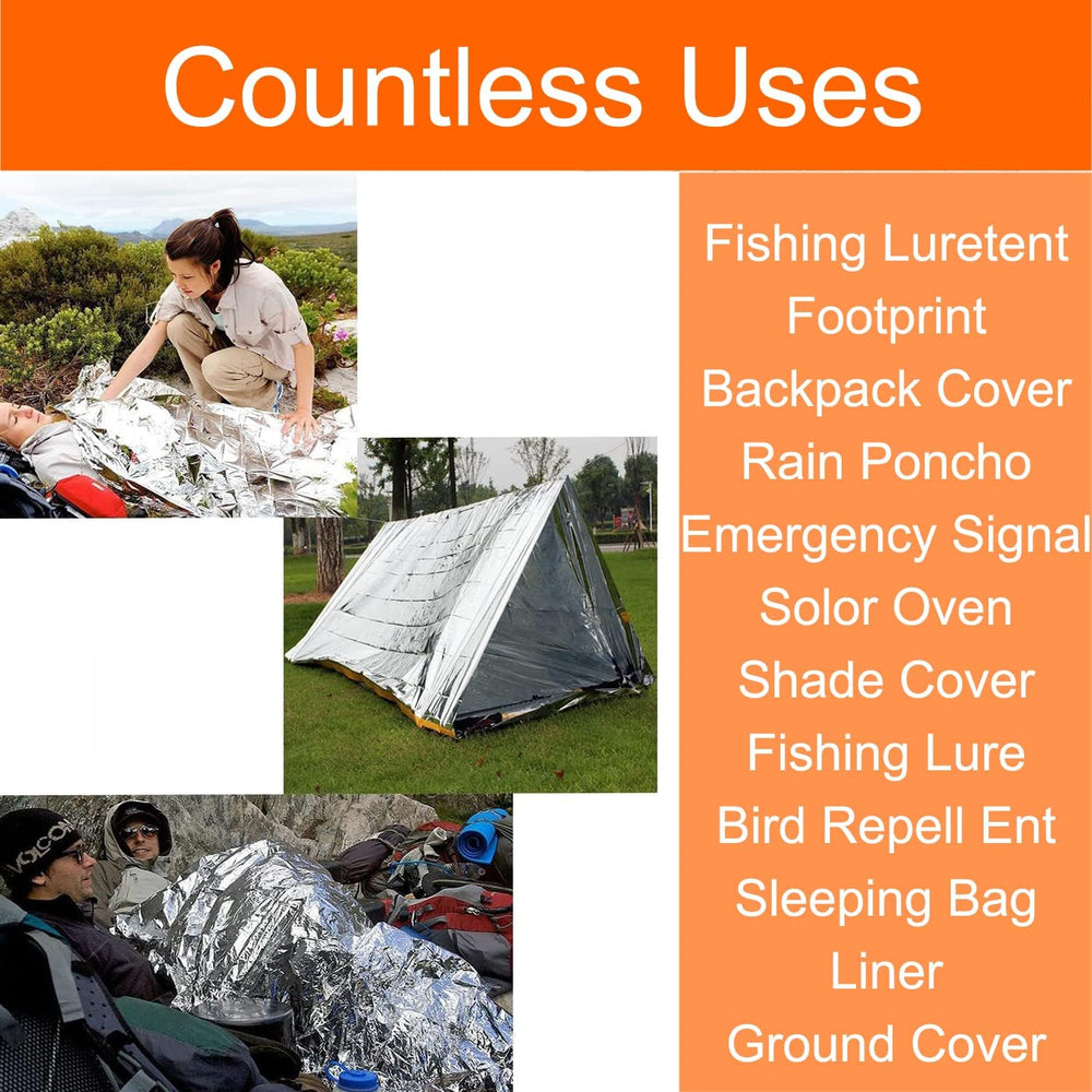 50 Pcs Emergency Mylar Thermal Blanket, Gigantic Space Blanket 82 * 52 in. fo...