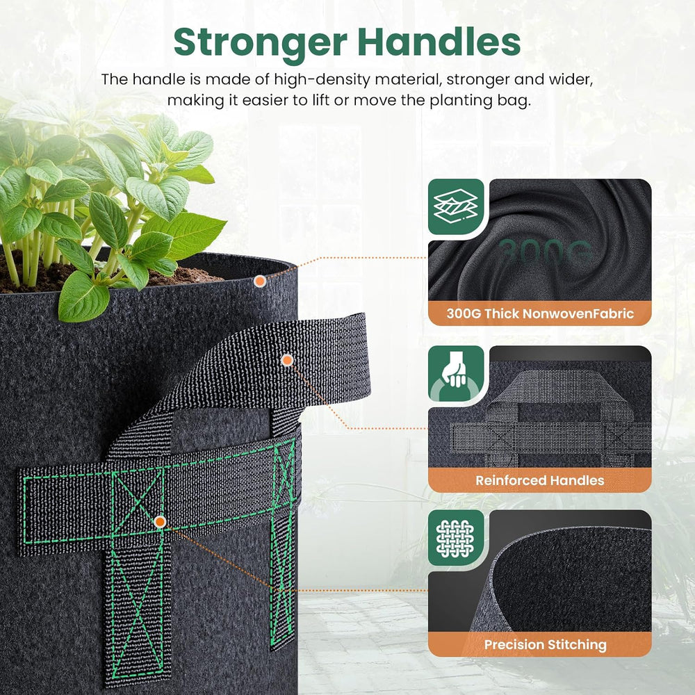 Jorvila 5-Pack 30 Gallon Grow Bags