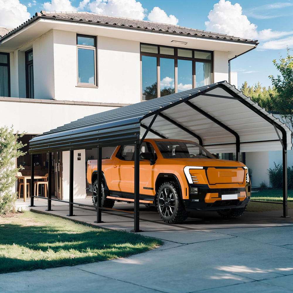 Shintenchi 12x20 FT Metal Carport, Oversized Carport Garage with Enhanced Bas...