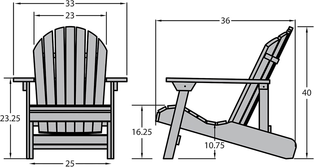 highwood Hamilton Folding and Reclining King Size Adirondack Chair, Whitewash