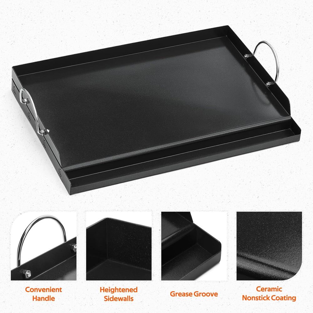 Onlyfire Universal BBQ Griddle with Handles for Most Grills, Ceramic Coated N...