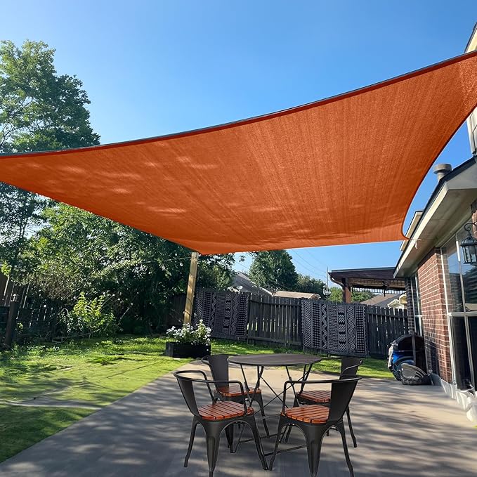 SUNLAX Sun Shade Sail 12' x 12' Terra Red Rectangle Canopy Sail Shade...