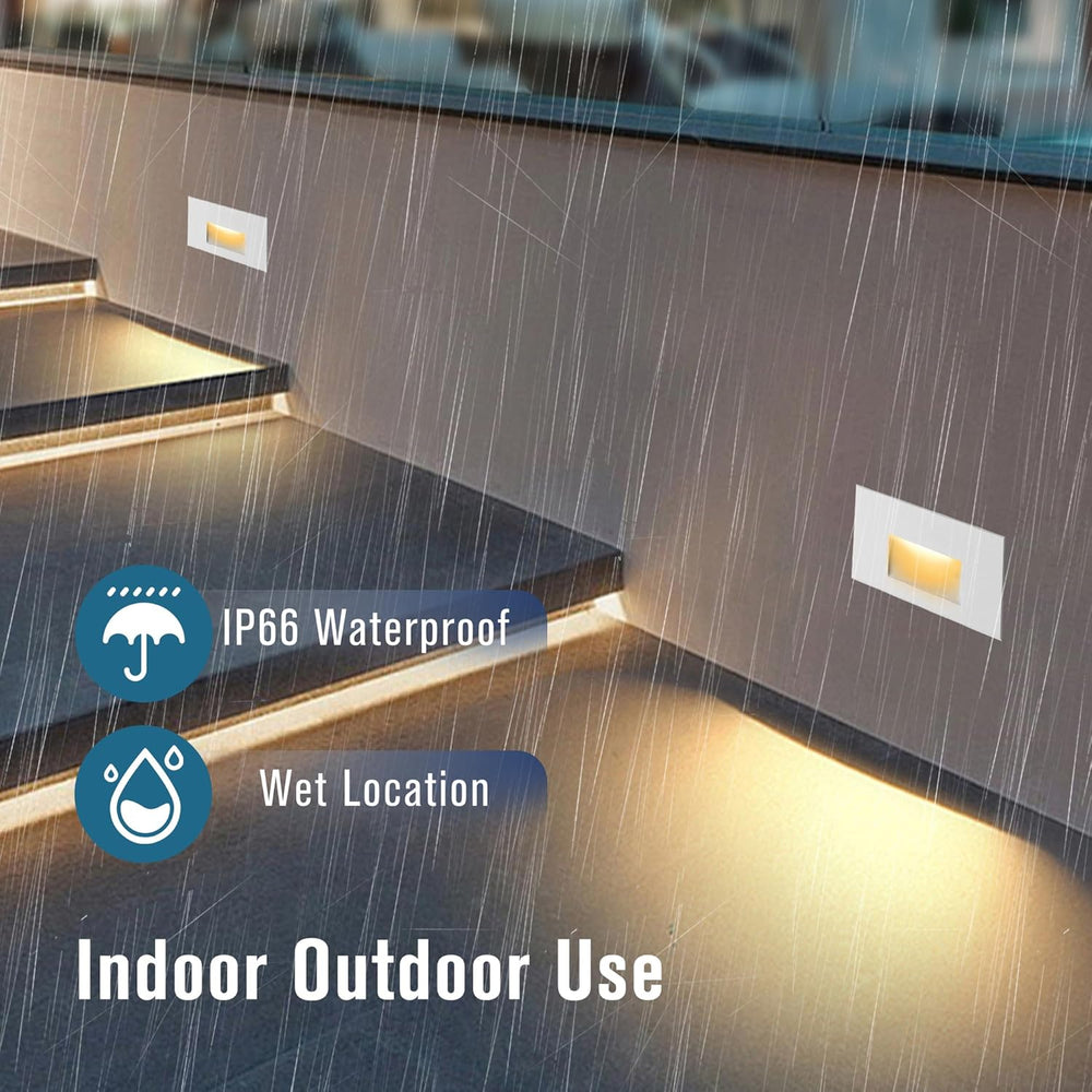 Step Lights Outdoor Indoor Stair Lights 120V Dimmable 3CCT 4W 3PACK