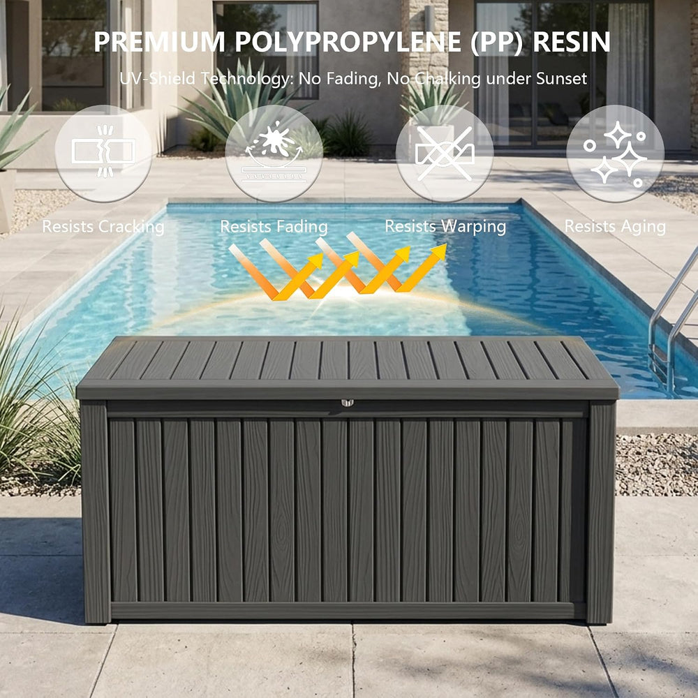 Outdoor Storage Box,200 Gallon Waterproof Deck Box [Upgraded 3.0]
