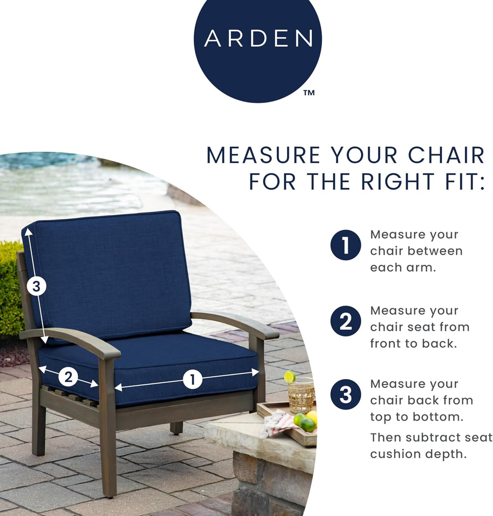 Arden Outdoor Deep Seat Cushion Set, Foam, 4-Pack, 24x24, Clark Blue