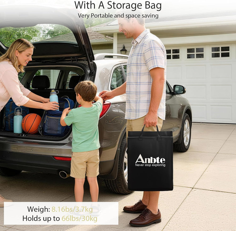 Anbte 4ft Low Folding Picnic Table with Storage Bag, 10.3" Height, Yellow