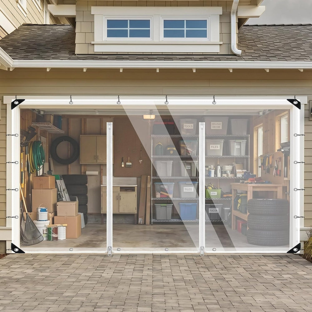 Clear Outdoor Curtains Patio Double Zippers Door Enclosure 95" W x 197&q...