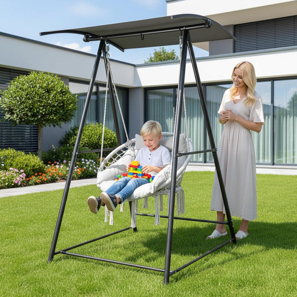 OnCloud Outdoor Hammock Chair Stand with Canopy, Heavy Duty Hammock Stand Onl...