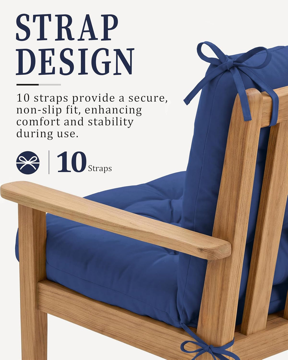 Porch Swing Cushion with Backrest 2-3 Seater Outdoor Bench Cushions Waterproo...