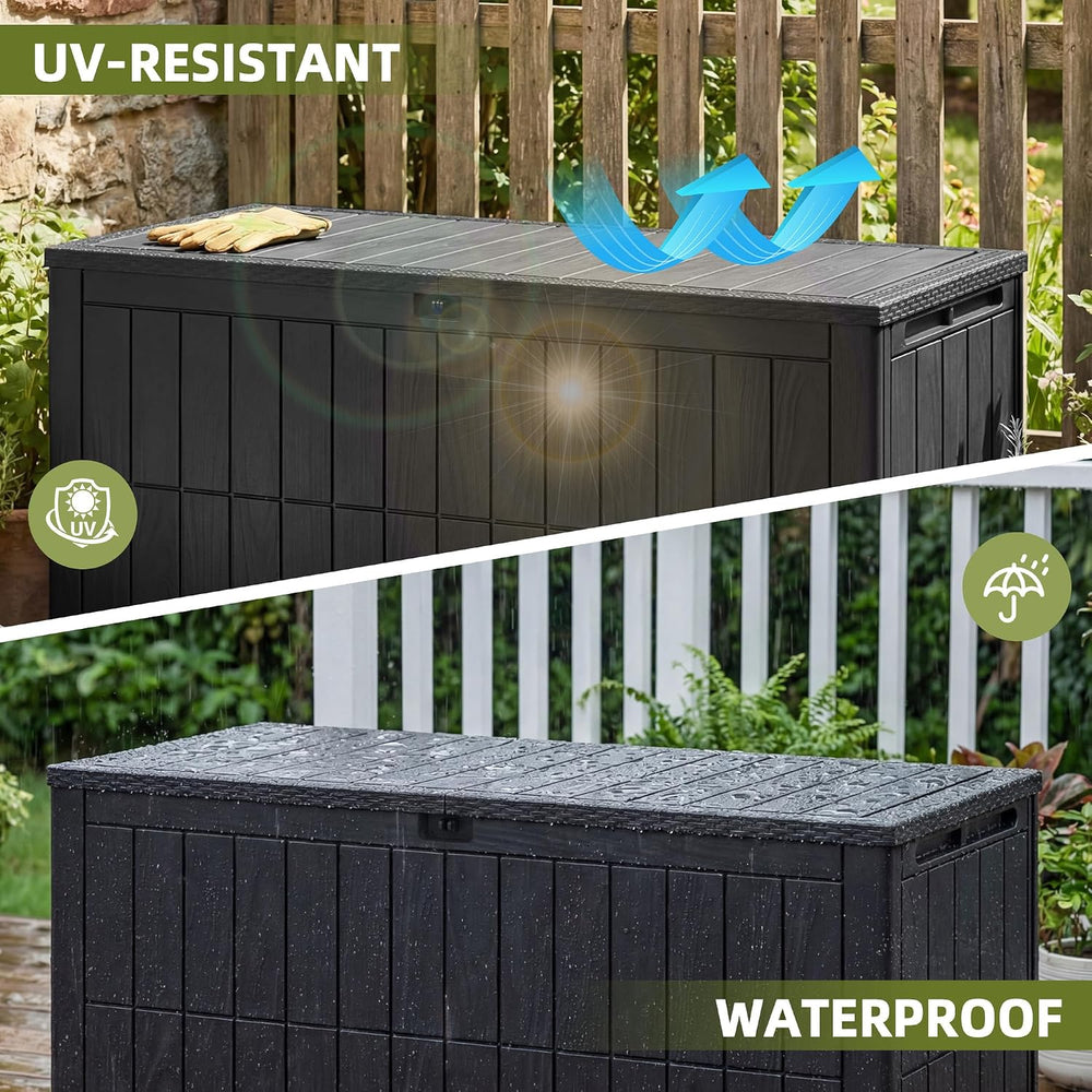120 Gallon Deck Box Outdoor Storage Box Storage Container Package Delivery Bo...