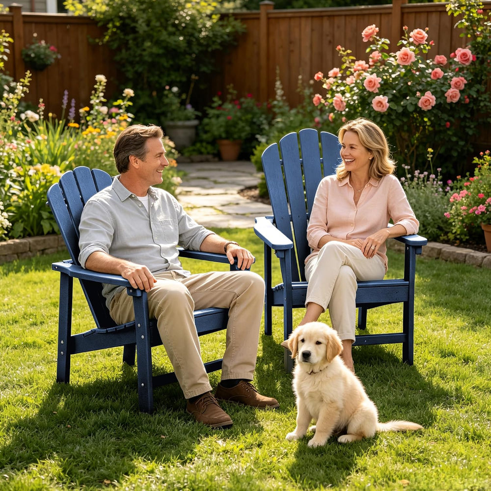 Oversized Stackable Adirondack Chair, HDPE All-Weather Fire Pit Chair