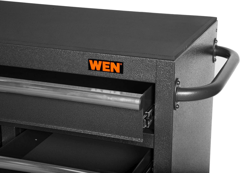 WEN 52-Inch Premium Rolling Tool Cabinet, Black, Heavy Duty 21-Gauge Powder-C...