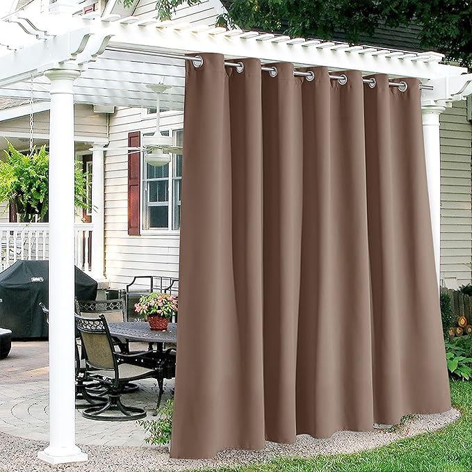 RYB HOME Extra Wide Outdoor Curtains for Patio Waterproof Heavy Duty Thermal ...