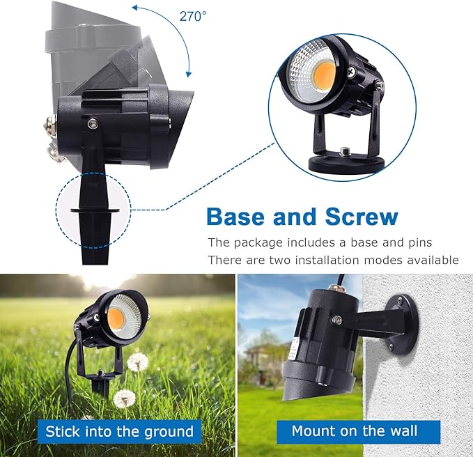 SUNVIE LED Outdoor Spotlight 12W Landscape Lighting 120V AC Waterproof Landsc...