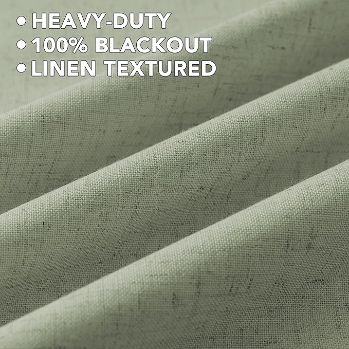 H.VERSAILTEX Linen Curtains 100% Blackout Curtains for Bedroom 108 inch Long ...