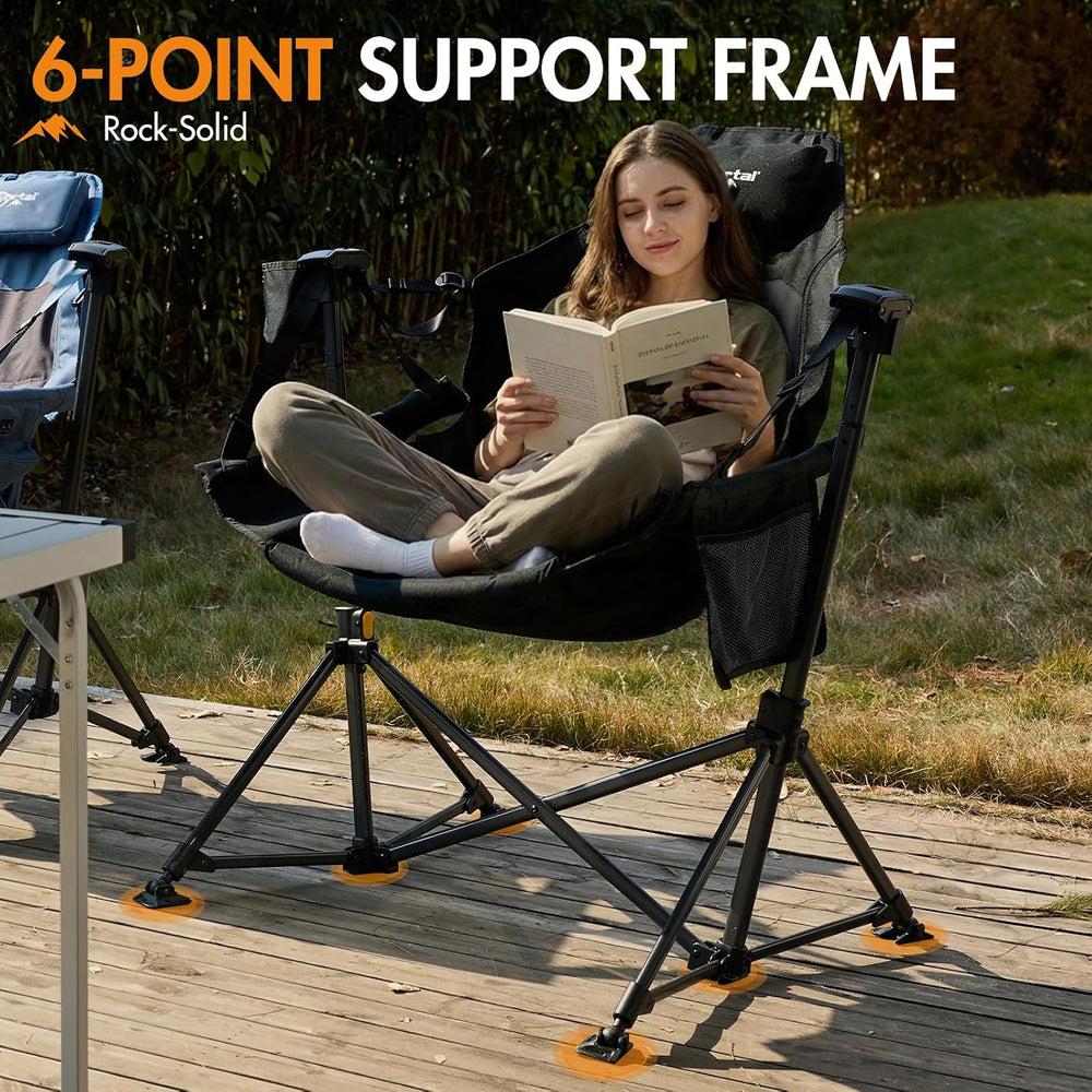 Portal Hammock Camping Chair,Adjustable Recline Backrest,Black