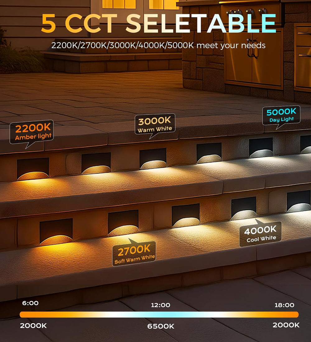[6 Pack] Cloudy Bay Low Voltage LED Step Lights Outdoor, Surface Mount/J-Box ...