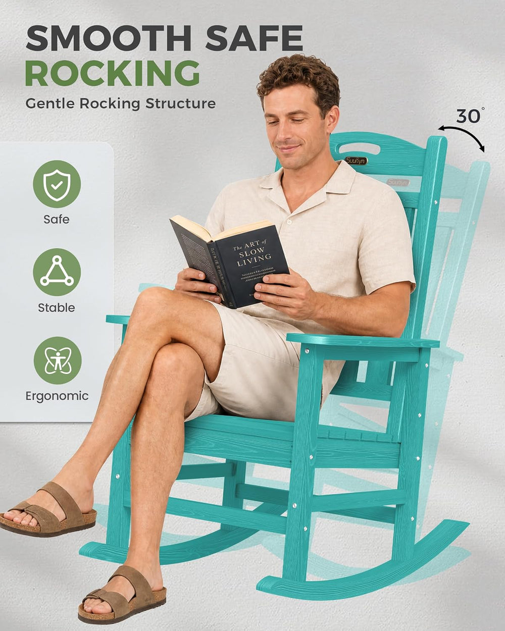 Rocking Chair Outdoor, Oversized Patio Rocking Chair, All Weather