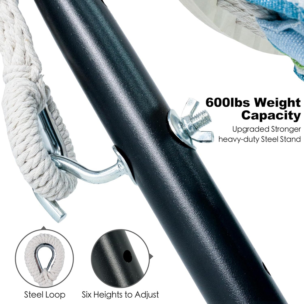 GAFETE Double Hammocks with Stand for Outside, Max 600lbs, (Lagoon)