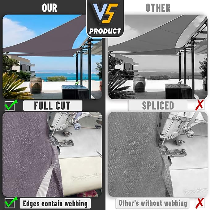 LOVE STORY Custom Size 9'x12'x15' Dark Grey Sun Shade Sail Right ...
