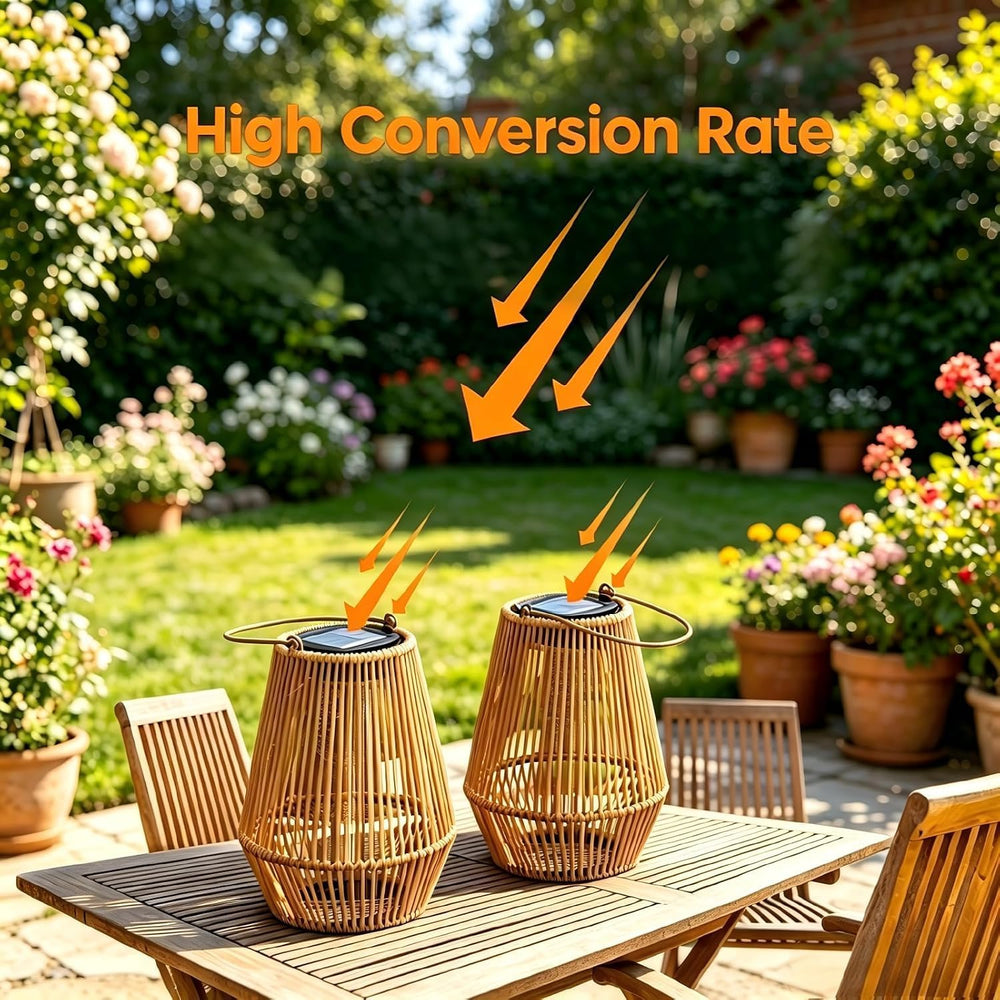 Solar Lanterns Outdoor Waterproof, Solar Lights Outdoor 2 Pack