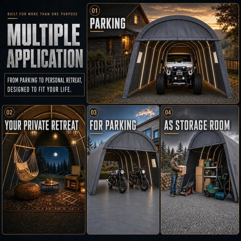 COBIZI Carport 12x20 Heavy Duty Storage Shelter Shed Portable Garage with All...