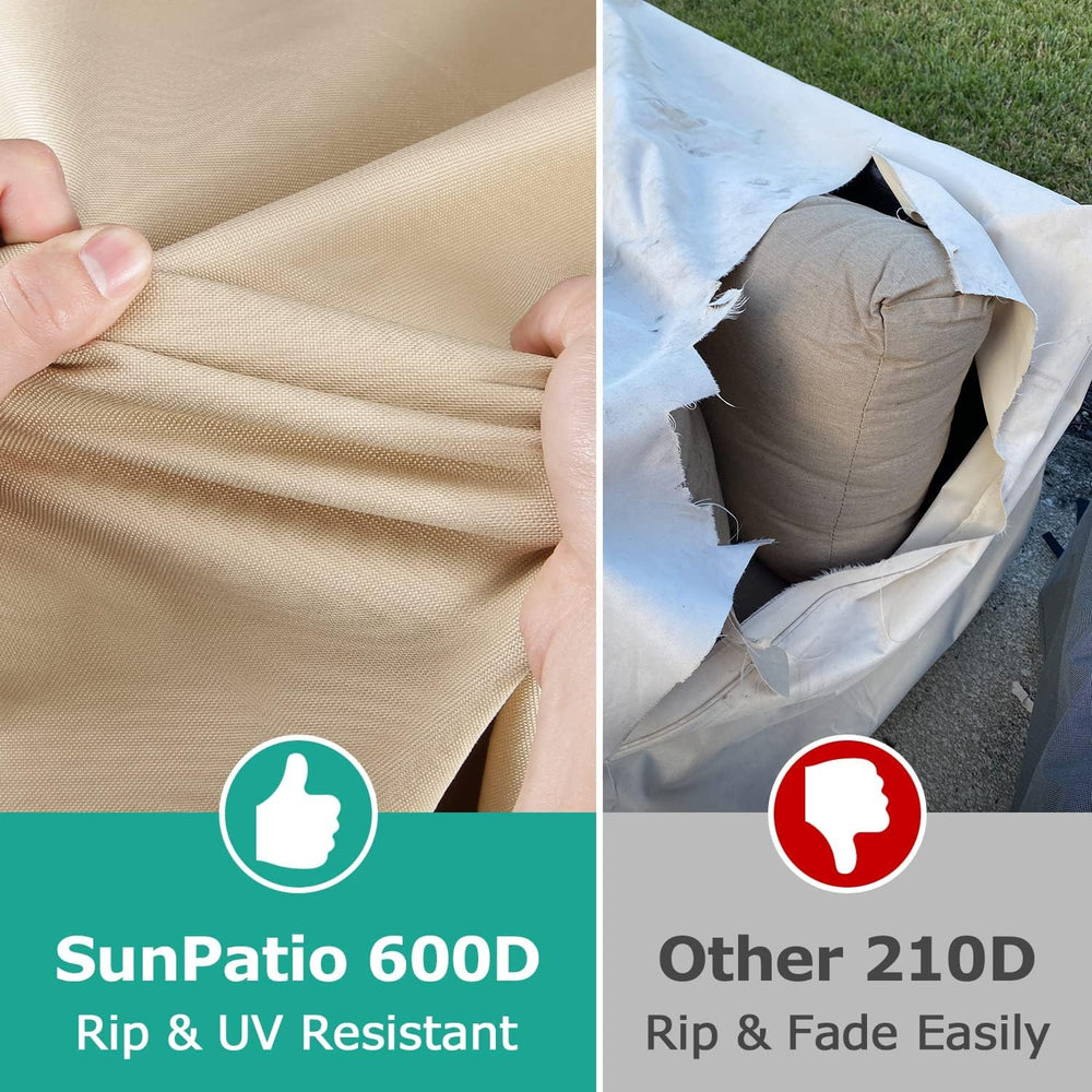 Patio Furniture Covers, 600D Waterproof Rectangular/Oval Dining Table and Cha...