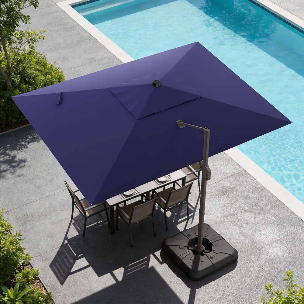 9x12 FT Cantilever Patio Umbrella, Large Rectangular Offset Outdoor Umbrella ...