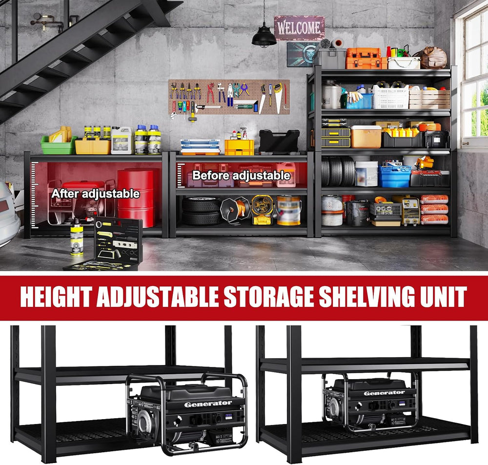 71"Hx35"Wx16"D Wire Garage Shelving-2500LBS 5 Tier Storage She...