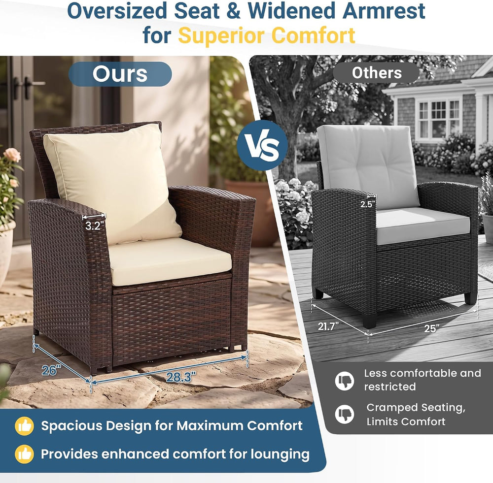 Wisteria Lane Patio Furniture Set, Wicker Outdoor Furniture for All Weather