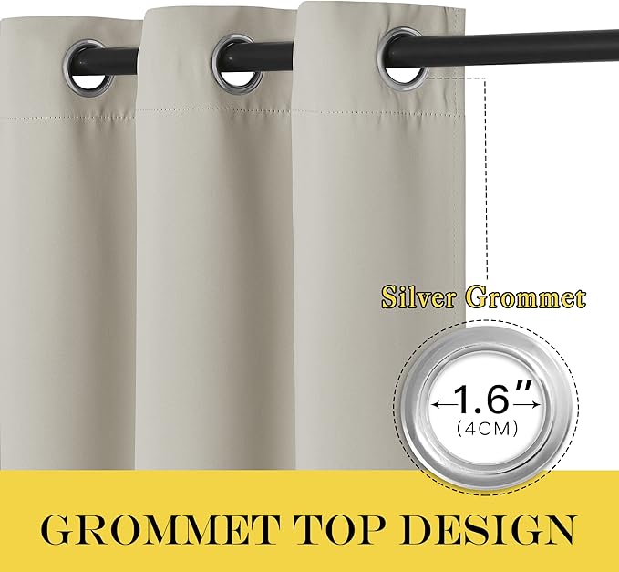 NICETOWN Extra Wide Blackout Sliding Door Curtains 108 inch Length - Grommet ...