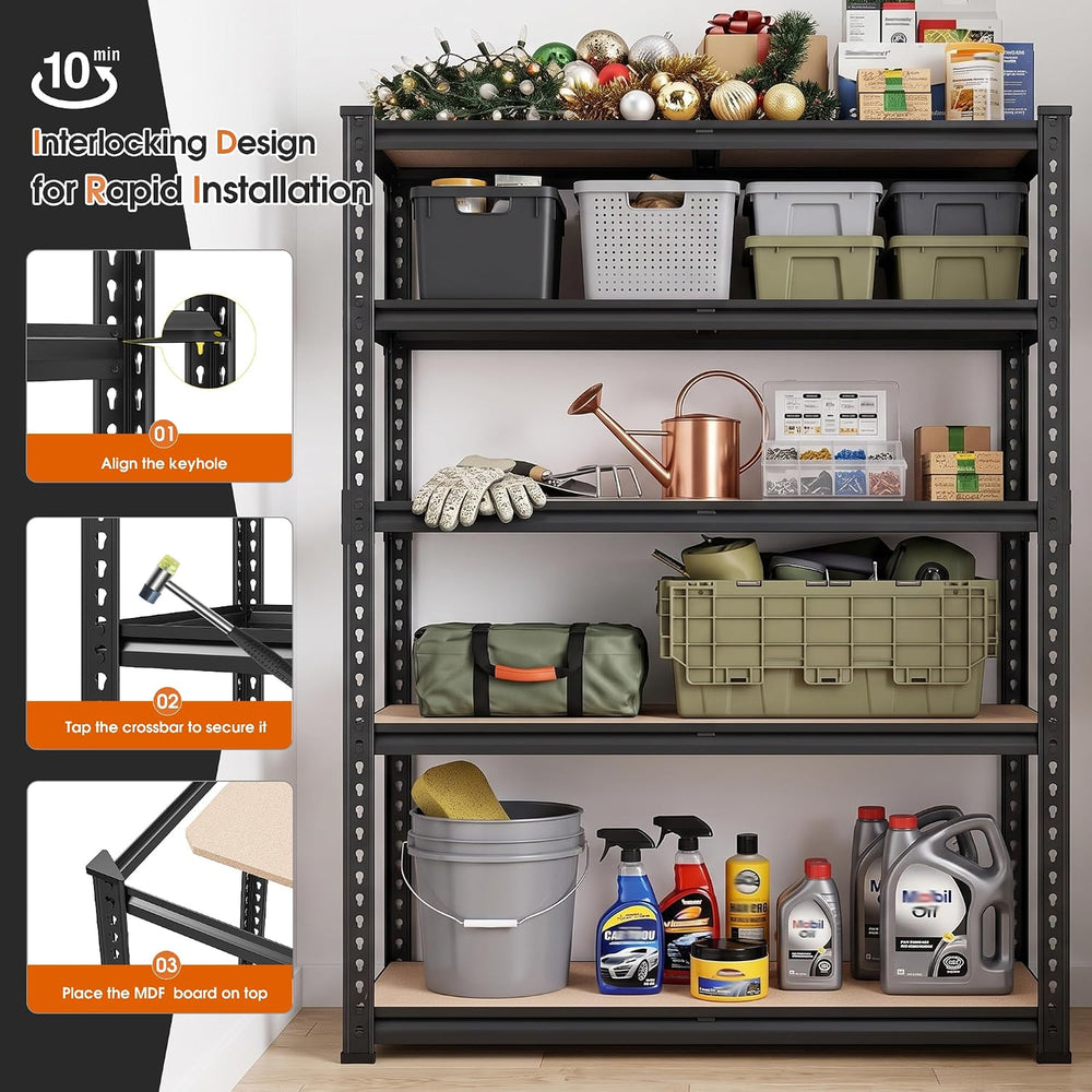 REIBII 40" W Storage Shelves Load 2500Lbs for Garage Pantry Closet Kitchen