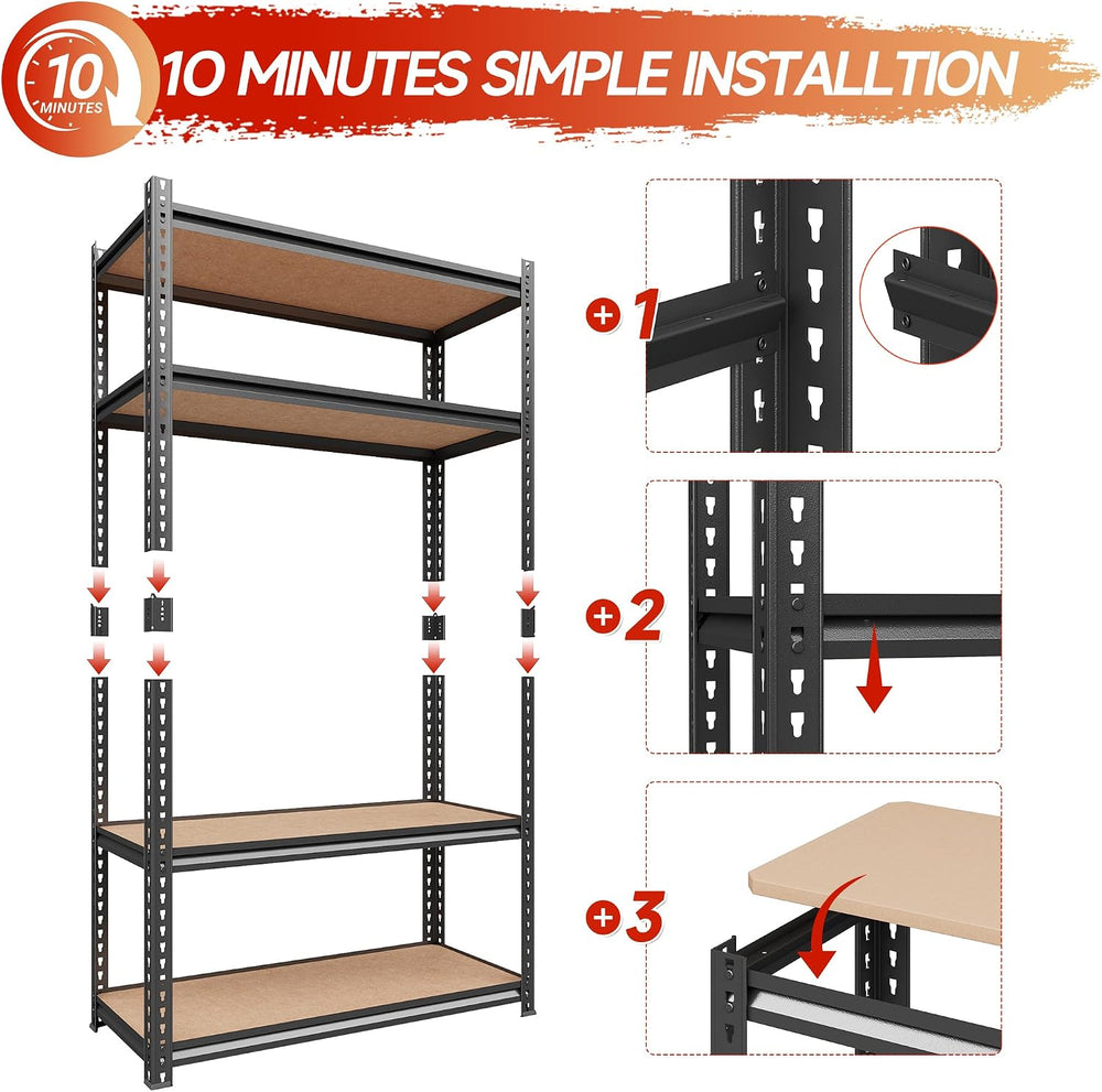 71.9" H Garage Shelves,Garage Storage Shelves Heavy Duty,Heavy Duty Gara...
