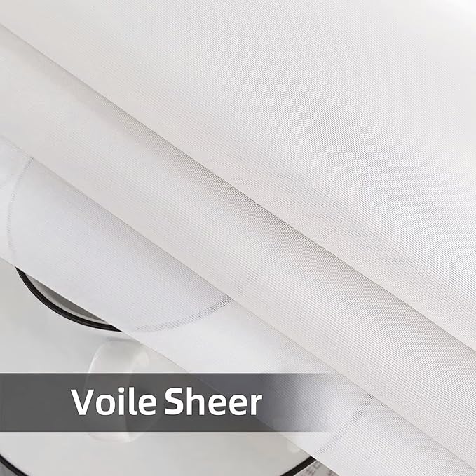 SpaceDresser Waterproof Outdoor Sheer Curtains for Patio - 4 Panels Rod Pocke...