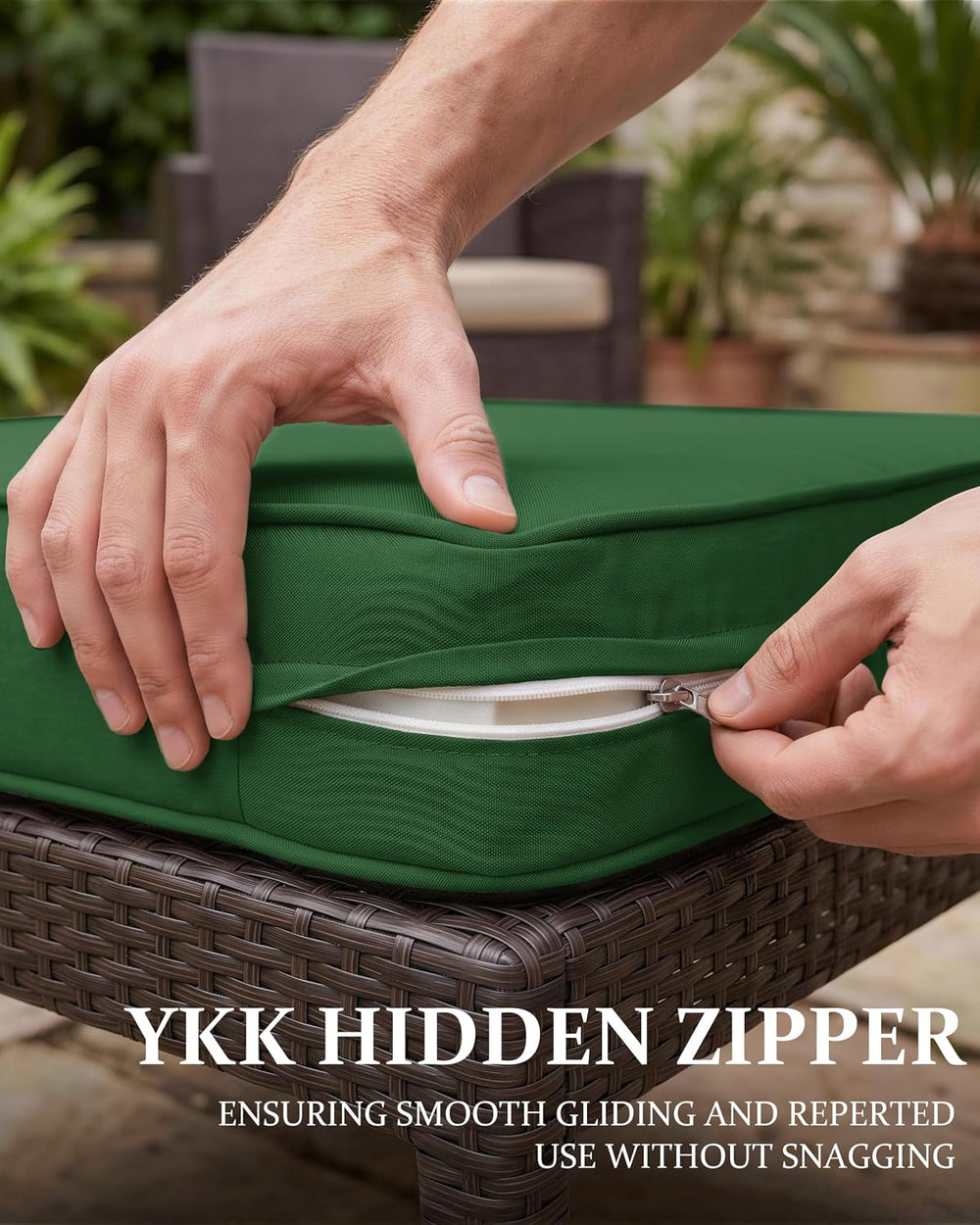 3 Pack Outdoor Patio Seat Cushions Replacement Covers Fit for 4 Pieces 4-Seat...