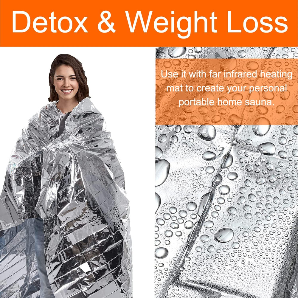 50 Pcs Emergency Mylar Thermal Blanket, Gigantic Space Blanket 82 * 52 in. fo...