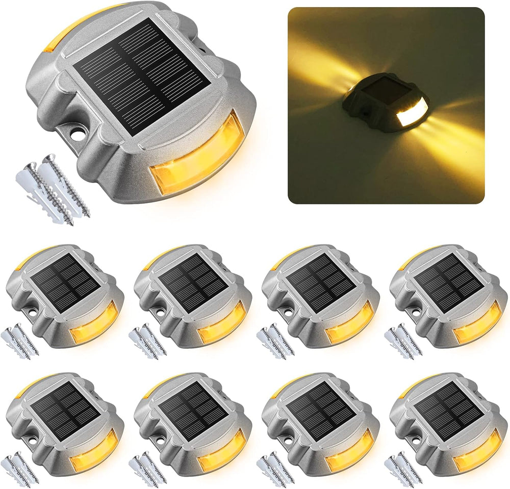 VOLISUN Solar Deck Driveway Dock Lights,Solar Pathway Lights,Warm 8 Pack | So...