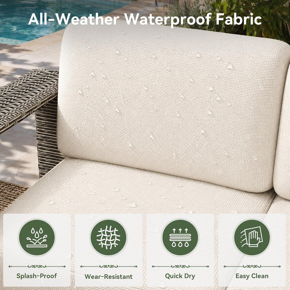 Aoxun Patio Sectional Furniture Set with 10'' Thick Cushions