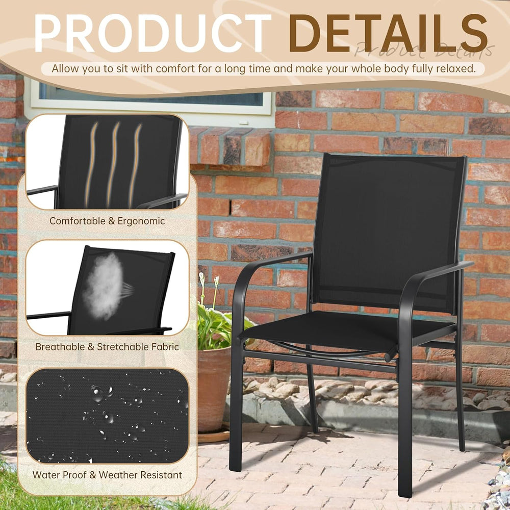 SUNCROWN 8 - Piece Outdoor Dining Set, Patio Furniture Set with 6 Textilene D...