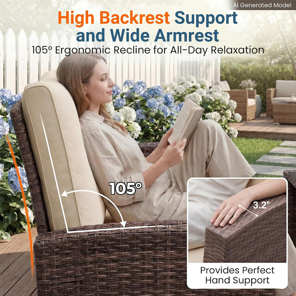 Wisteria Lane Patio Furniture Set, Wicker Outdoor Furniture for All Weather