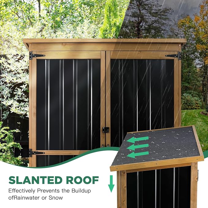 Outdoor Storage Cabinet Waterproof with Shelves, Outdoor Storage Shed Garage ...