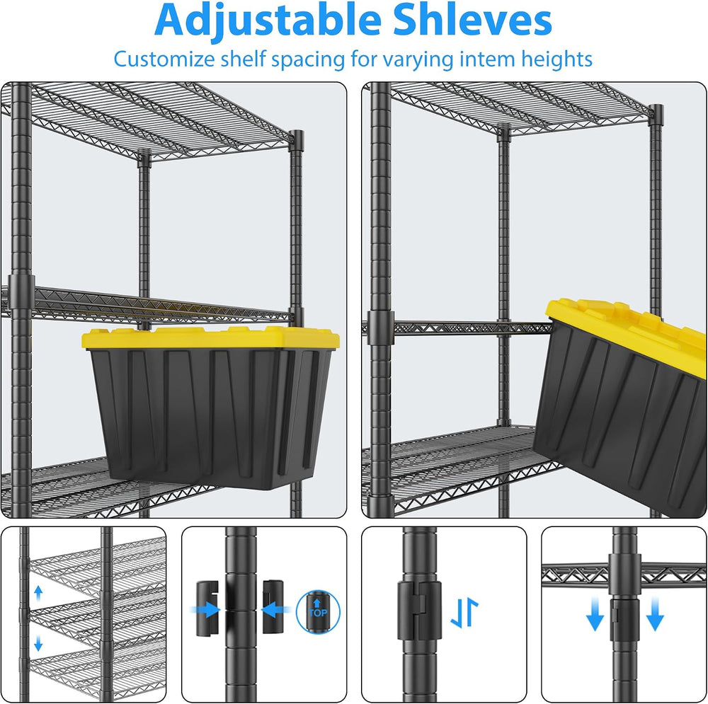 Homdox 5 Tier Storage Racks and Shelving, 24"x60"x82" Heavy Du...
