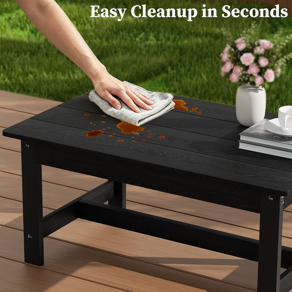 HDPE Outdoor Coffee Table, Black