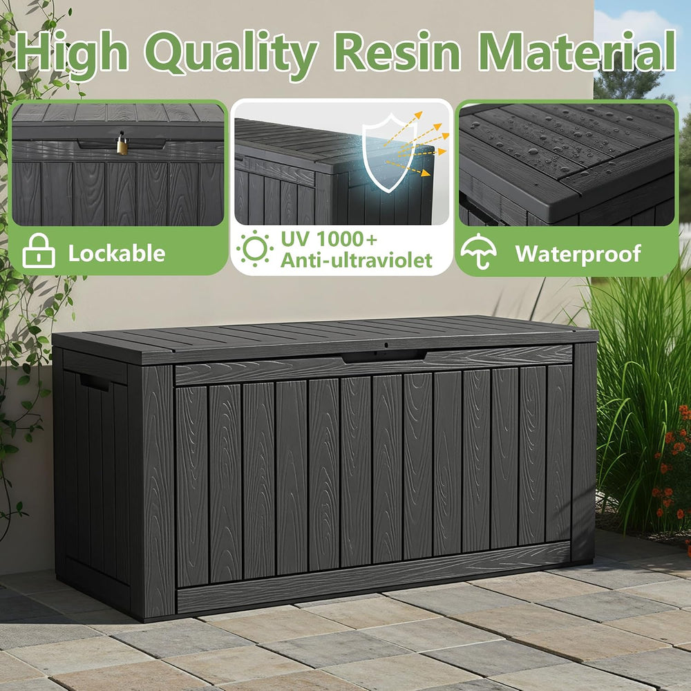 100 Gallon Outdoor Storage Box Waterproof Deck Box for Patio Storage