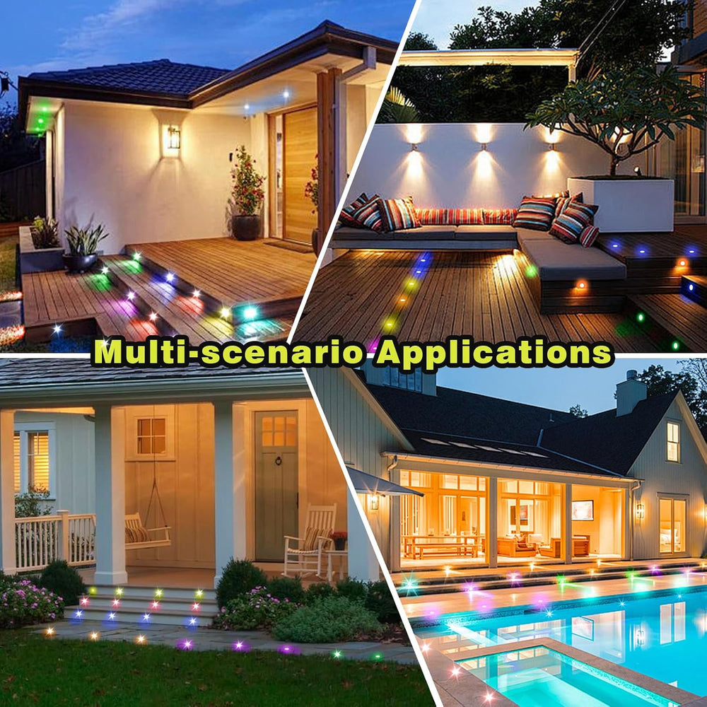 LED Deck Lights Kit Black, 30 Pack Φ1.22 WiFi Pixel RGBW+IC with Remote