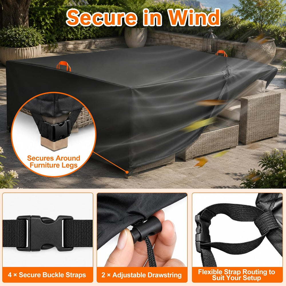 Patio Furniture Cover Waterproof for Winter - 98"Lx98"Wx28"H,S...