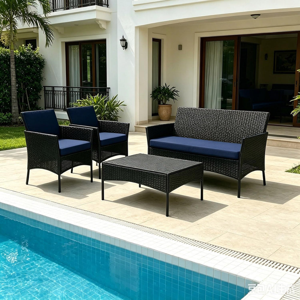 3 Piece Patio Furniture Cushions Replacement Waterproof Outdoor Chair and Ben...